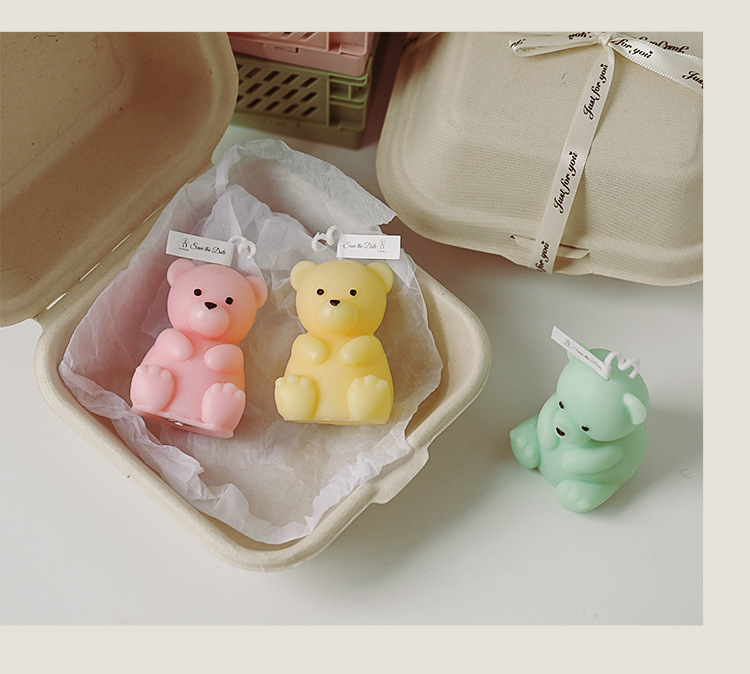 Cute Bear Paraffin Candle 1 Piece display picture 12