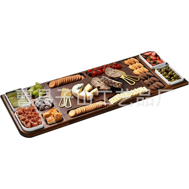 Tablero de comida cocinada de queso de madera, plato de bocadillos de galletas de frutas cuadradas, tabla de cortar multiusos de doble cara cuadrada, tabla de cortar, tabla de cena
