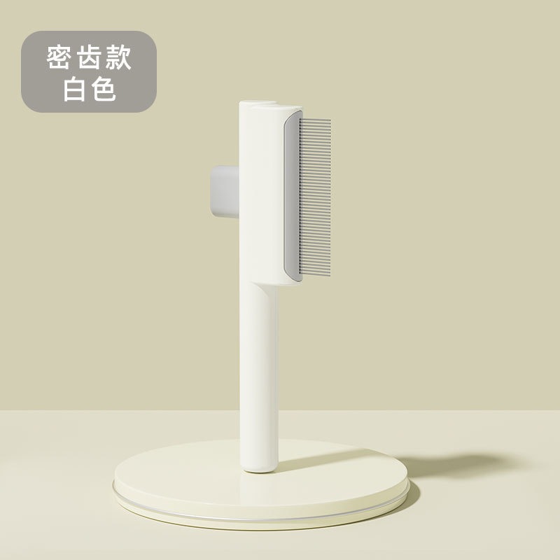 Masaje de peine de pelo de gato, eliminación de pulgas, eliminación de artefactos de pelo flotante, peine de fila de dientes densos, autolimpiante, limpieza de nudos para gatos de pelo largo