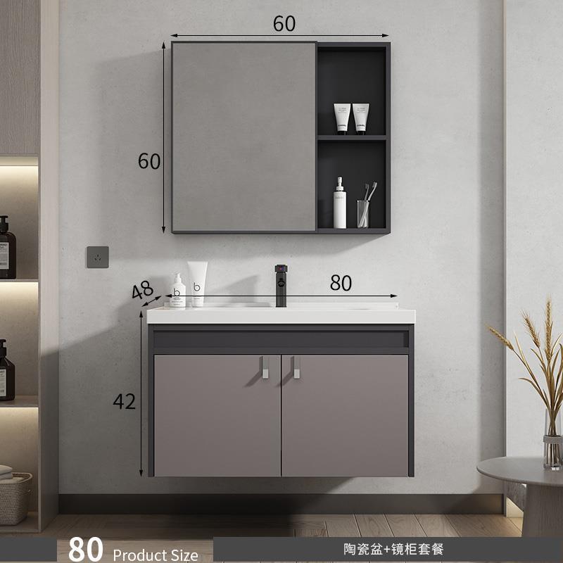 80cm lavabo de cerámica + espejo gabinete