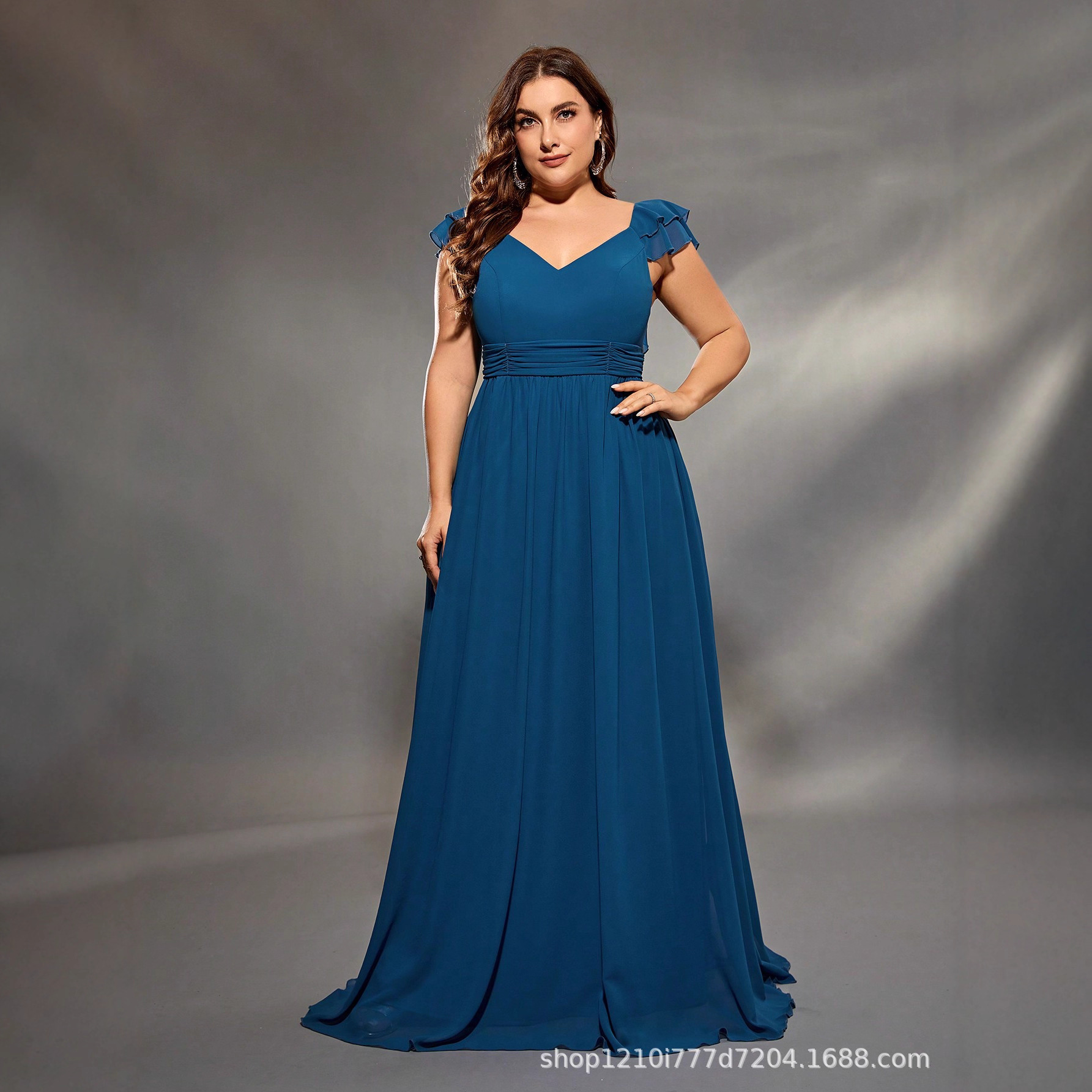 Bridesmaid Dress Plus Size Women's Evening Dress Long Skirt High Waist Slim Elegant Sexy Dark Blue Long Skirt for Women