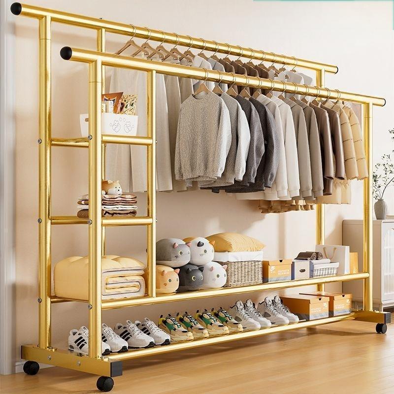 Heavy-Duty Floor-Standing Clothes Rack for Home Use, Wardrobe, Bedroom, Balcony, Clothing Hanger, Storage Coat Rack