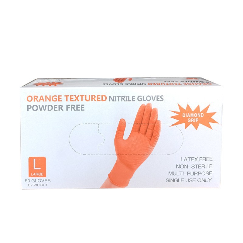 Guantes de nitrilo de diamante negro naranja super grueso antideslizante a prueba de aceite reparación mecánica de automóviles seguro laboral industrial genuino image 11