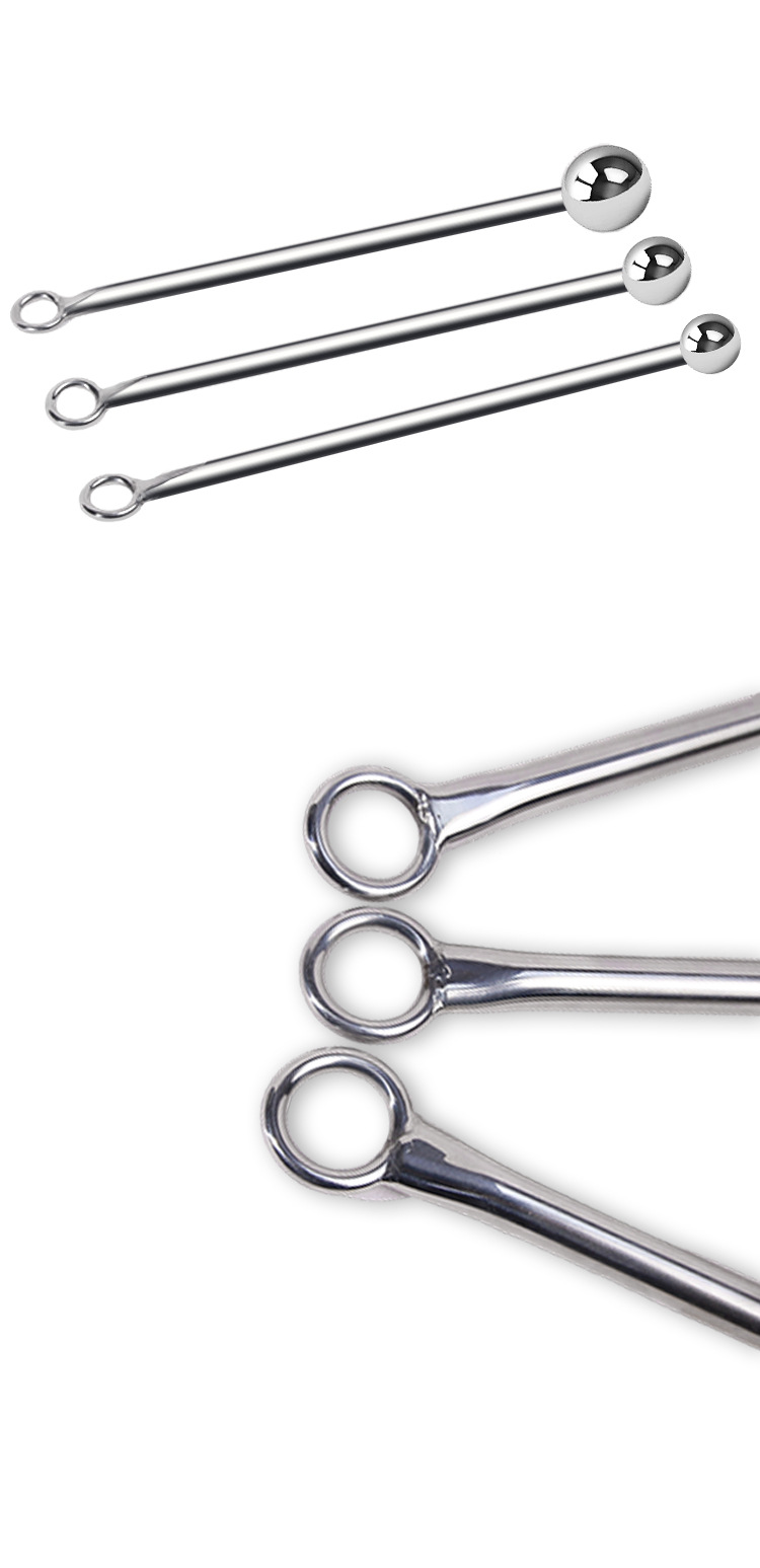 Stainless Steel Anal Hook with Round Head and Single Bead, Silver — detail image 18