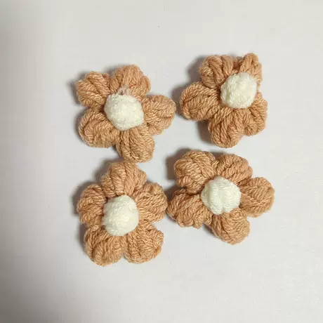 Small puff-white heart with coffee color