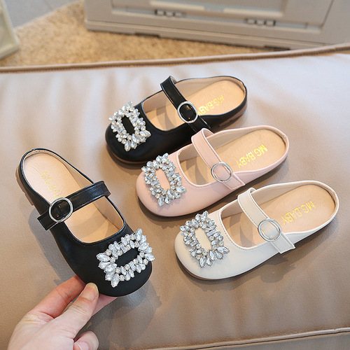 Children's Baotou Half Slippers Girls' Summer Outerwear Fashion Sandals Princess Style Mary Jane Style Girls' Shoes