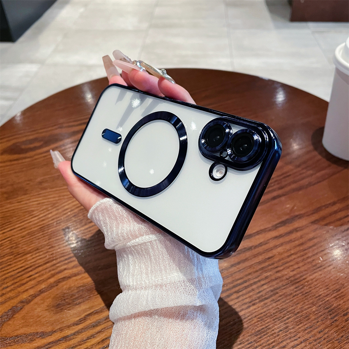 Funda para iPhone 17 con galvanoplastia y adhesión magnética MagSafe, compatible con Apple 16 Pro Max, cubierta transparente de cobertura total 15.