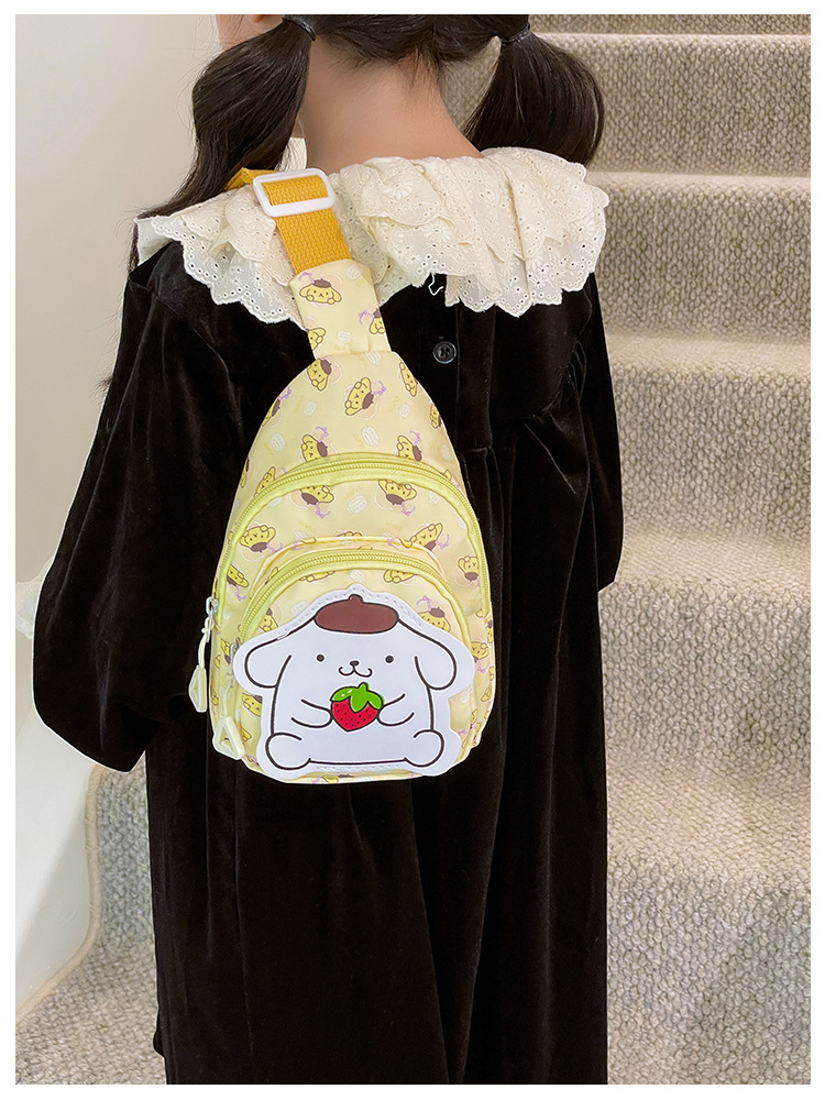 Wholesale new cross-border small-sized children's chest bags with double zippers and large capacity, cute single-shoulder bags for boys and girls in kindergartens undefined