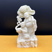 象牙果合二仙童子新中式摆件 合和仙童家居客厅卧室婚房结婚礼物