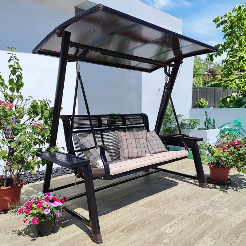 Silla colgante para exteriores, silla colgante para patio, silla colgante tipo cesta para balcón, silla colgante de metal moderna de aleación de aluminio para interiores.