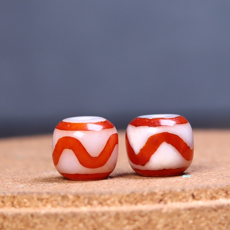 Natural Tiger Tooth One-Line Dzi Beads Agate Jewelry Accessories Bracelet with Spacer Beads DIY Pendant