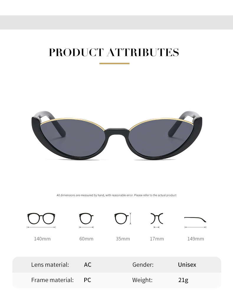 Fashion Solid Color Ac Cat Eye Half Frame Women's Sunglasses display picture 2