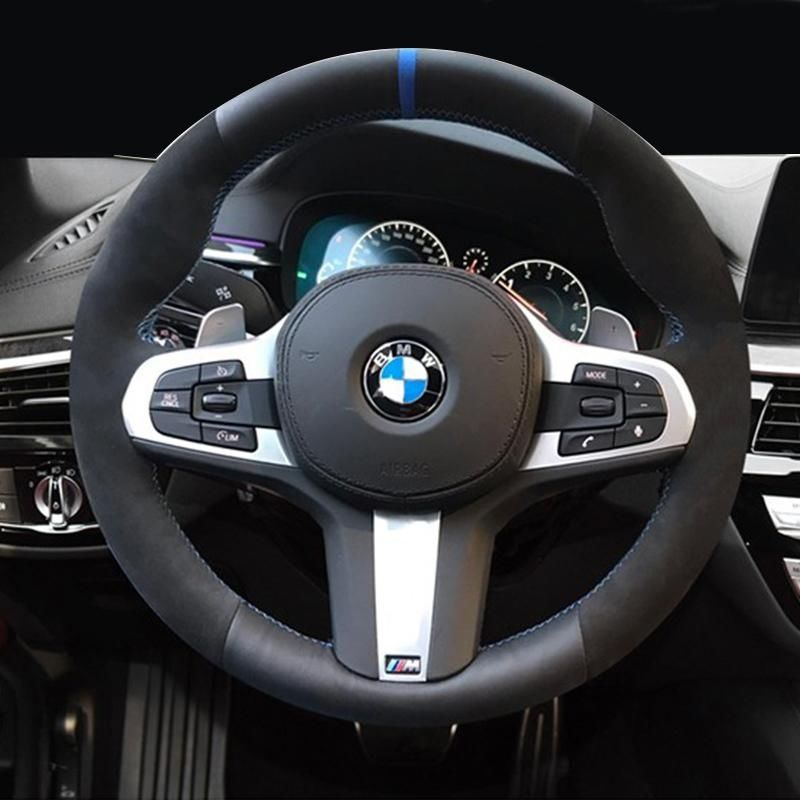 Es adecuado para BMW Serie 5 cubierta de volante de cuero con costura de mano 3 Serie / 1 Serie / 4 Serie / 7 Serie / X3 / X1 / X5 / X6