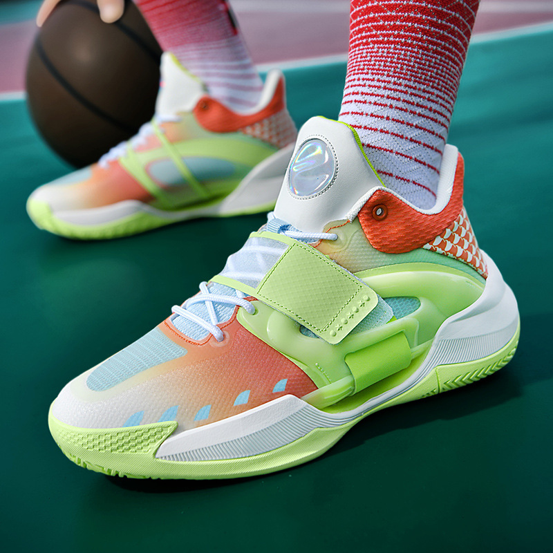Neue Herbst-Basketballschuhe der 4. Generation, niedrig geschnittene Mesh-Kinder-Sneaker mit Klettverschluss für Herren, lässige Sportschuhe für Studenten_voghion.com