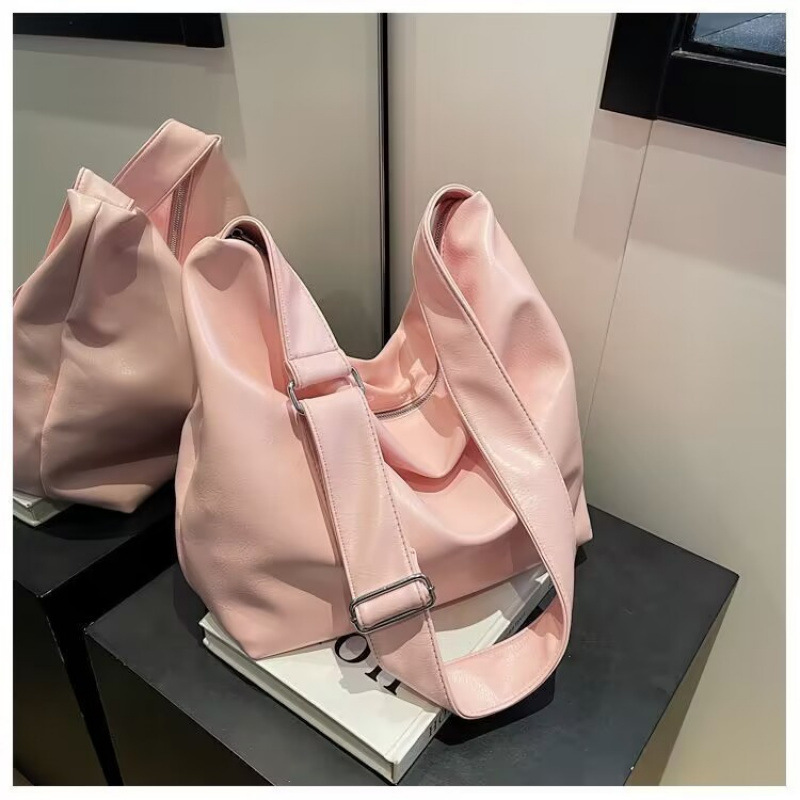 LOSEA 한국식 부드러운 가죽 토트 백 여성 대용량 가방 2024 새로운 통근 올 매치 외출 어깨 크로스 바디 백