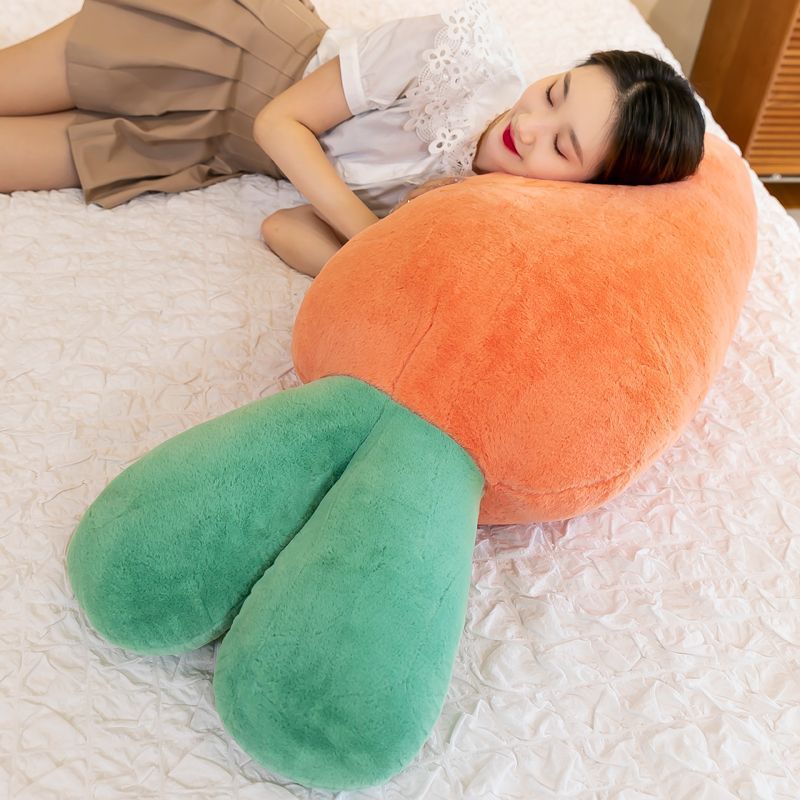 당근 베개 긴 베개 귀여운 다리 봉제 장난감 큰 인형 침대 잠자는 헝겊 인형 민이