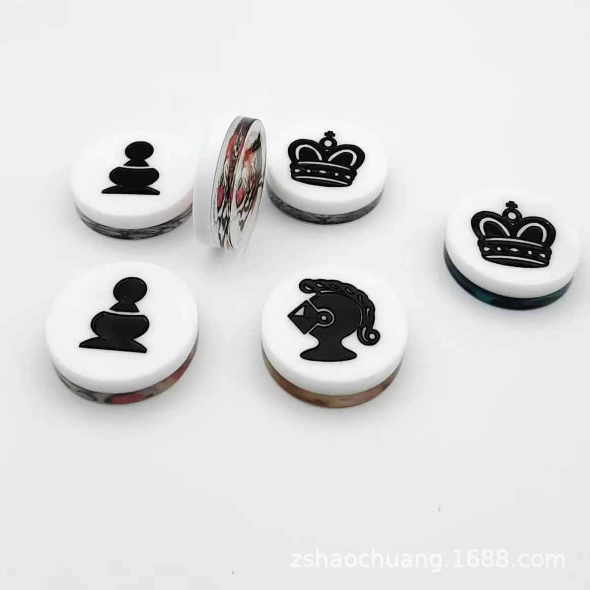 厂家批发粘合水晶复合亚克力金葱色中国象棋双面定制