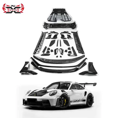 Suitable for Porsche 911 992 GT3RS original dry carbon fiber modification kit, front, middle, rear lip and side skirts