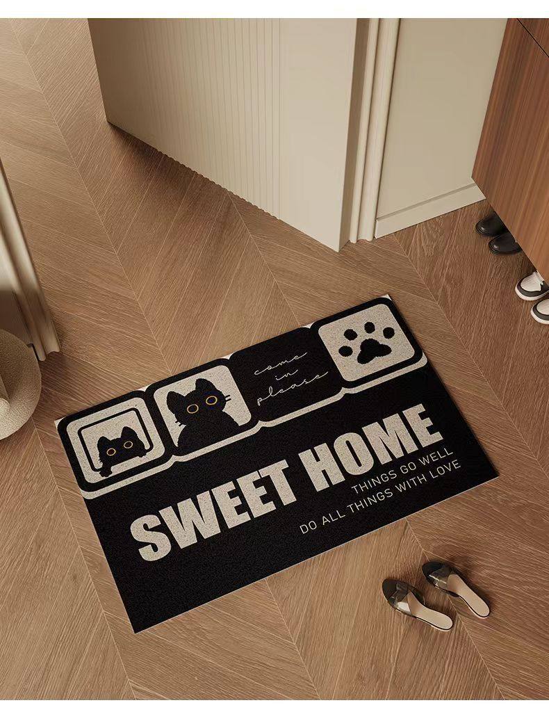 Cartoon-Style Entrance Door Mat with Silk Loops, Durable and Customizable, Suitable for Indoor and Outdoor Use, Easy to Clean, Removes Sand and Dirt