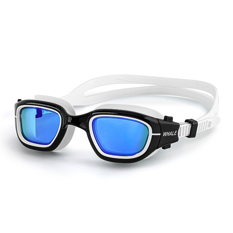 MM-32004 블랙 프레임 실버 도금 화이트 미러 밴드