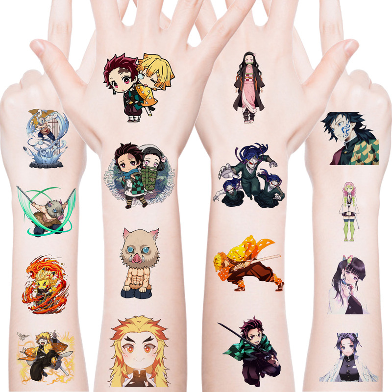Cross-Border New Model Demon Slayer Tattoo Stickers Cartoon Cute Anime Tanjiro Nezuko Q-Version Temporary Arm Stickers Cross-Border New Model Demon Slayer Tattoo Stickers Cartoon Cute Anime Tanjiro Nezuko Q-Version Temporary Arm Stickers