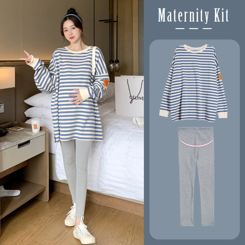 妊婦服春秋のスーツに服を着てファッション的なシャツを着て秋のtシャツを着ます。|undefined