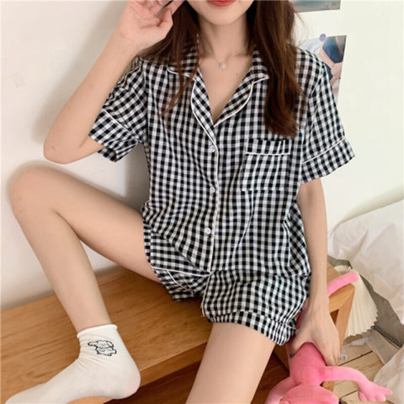 2022 New Summer Short-Sleeved Korean Pajamas for Women Cute Wechat Business Internet Celebrity Girly Heart Internet Celebrity Home Clothes Two-Piece Set