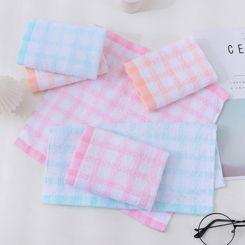 Pure cotton small square towel 25*25 kindergarten baby hand towel hook square towel 21 single yarn absorbent towel wholesale