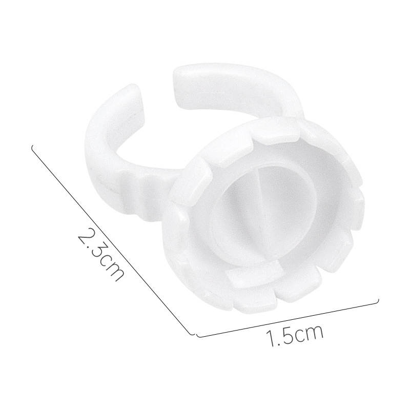 Venta al por mayor de pestañas postizas injertadas taza de anillo de goteo de pegamento 100/paquete de hermosas pestañas flor taza de anillo herramienta de bandeja de pegamento