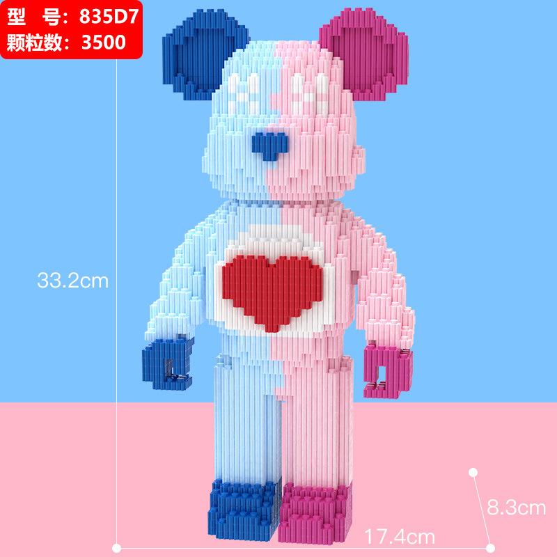 Compatible con la serie LEGO bloque de construcción oso empalme partículas miniatura montado rompecabezas de dibujos animados niño hembra bloques de construcción juguete