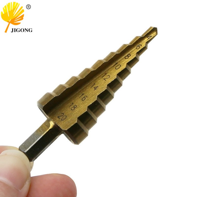 批发麻花钻头钢板开孔器4-20单支轴承钢六角柄阶梯钻 宝塔钻头