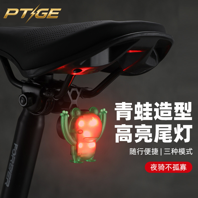Bicycle Tail Light Mountain Frog Road Bike Warning Light Charging Creative Warning Cycling Equipment
