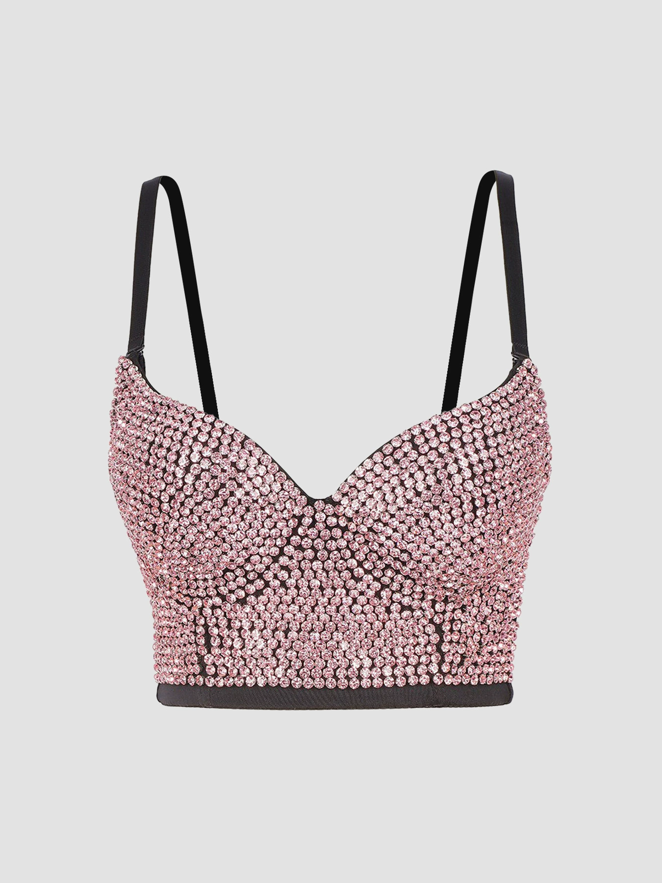 Sling Bralette (Lu Qiu) Embellished with Rhinestones & Beads, Colors, Sizes 34B–40C