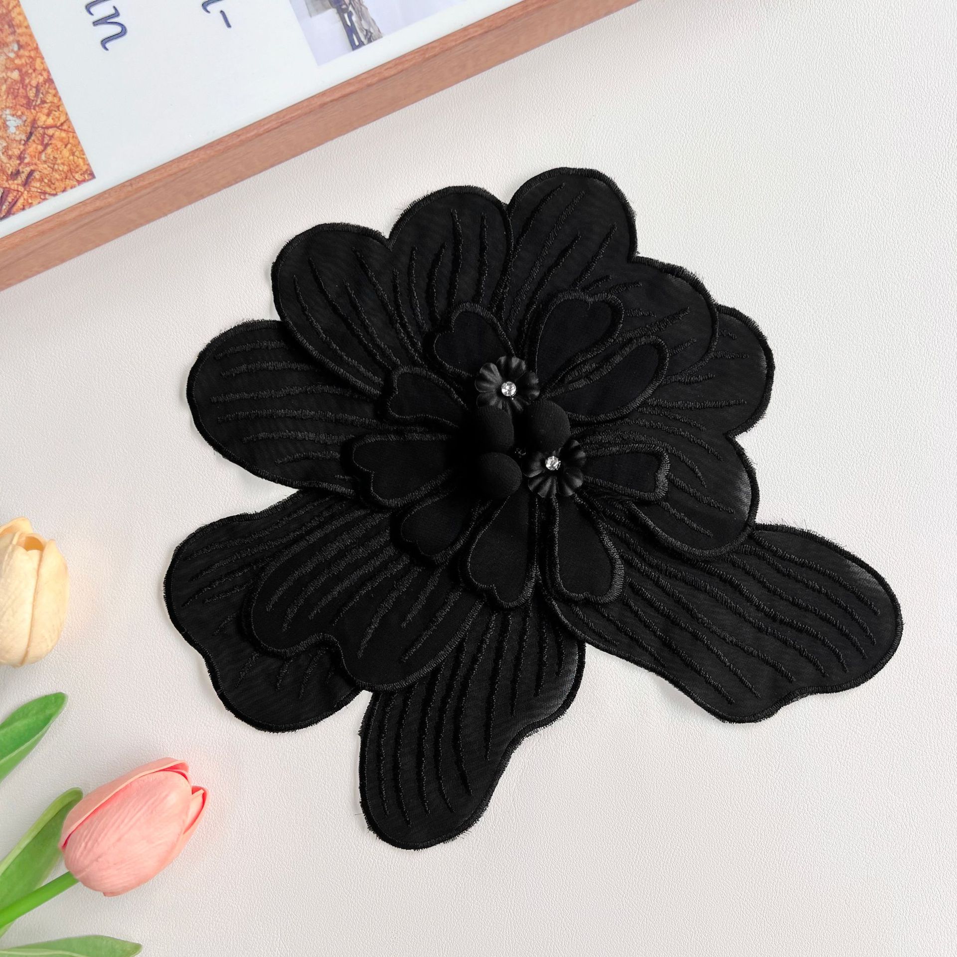 Broche de cuentas multicapa, botón floral bordado a máquina, accesorios tridimensionales para vestidos, camisas y bolsos de mujer, apliques. image 6
