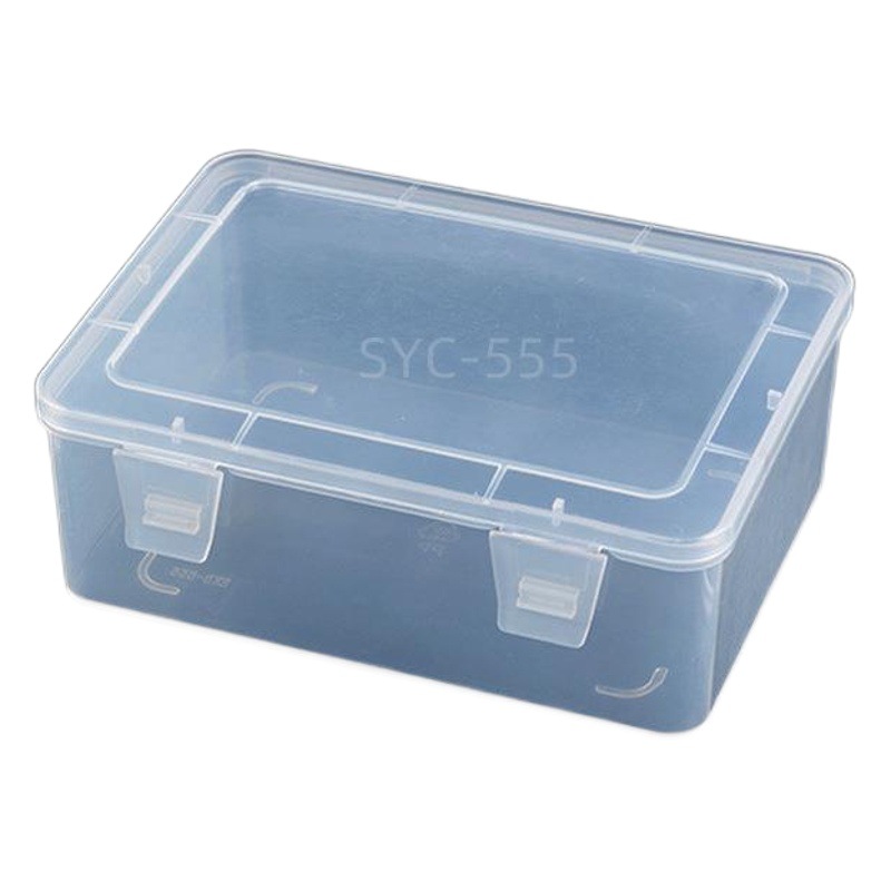 Caja de plástico rectangular pp caja de plástico transparente de alta transparencia caja de almacenamiento de piezas caja de herramientas caja de componentes con tapa engrosada