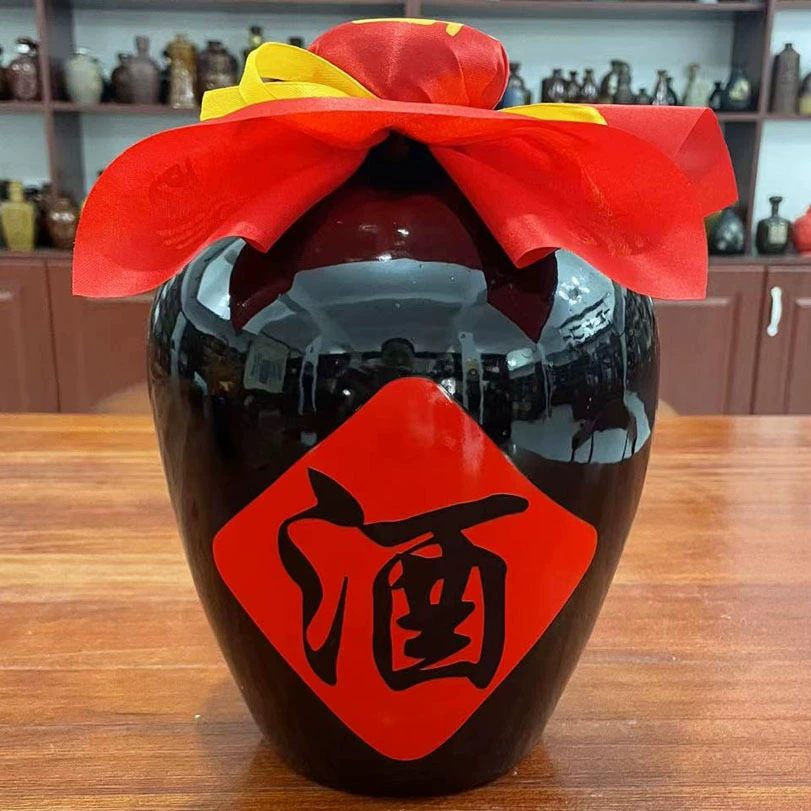 Сычуаньская керамическая черная глазурь запеченный цветок Винная банка бутылка вина пустая бутылка бытовой винный горшок герметичная винная банка 1 Цзинь 5 Цзинь винный погреб