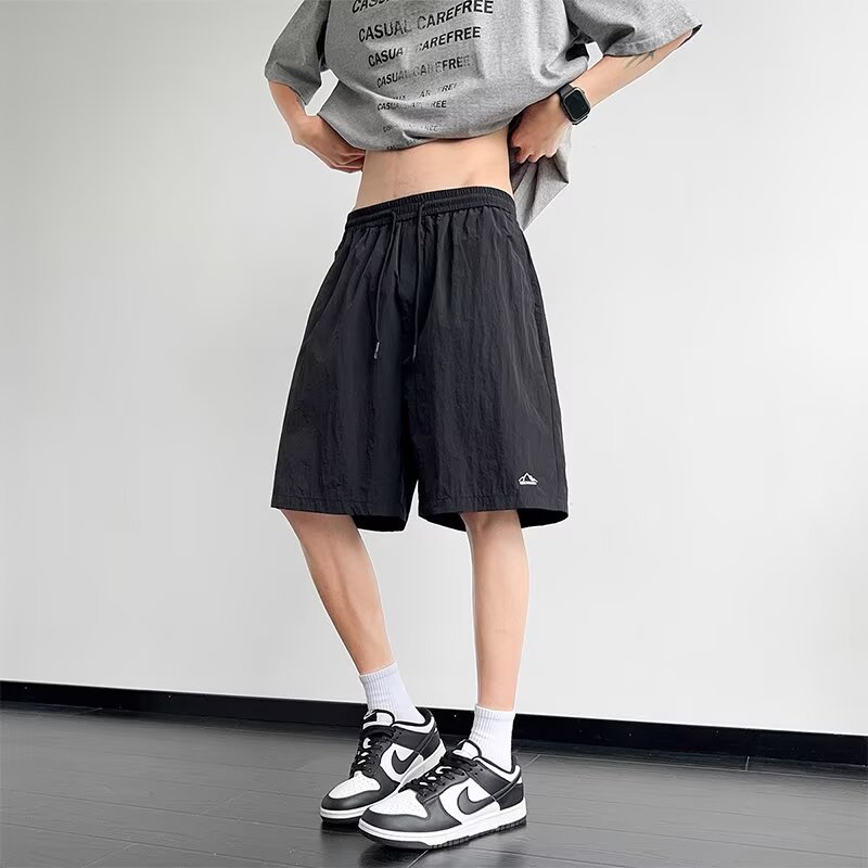 Summer New Japanese-Style Shorts for Men, Thin Niche Loose Fit, Plus-Size Sports Casual Knee-Length Shorts
