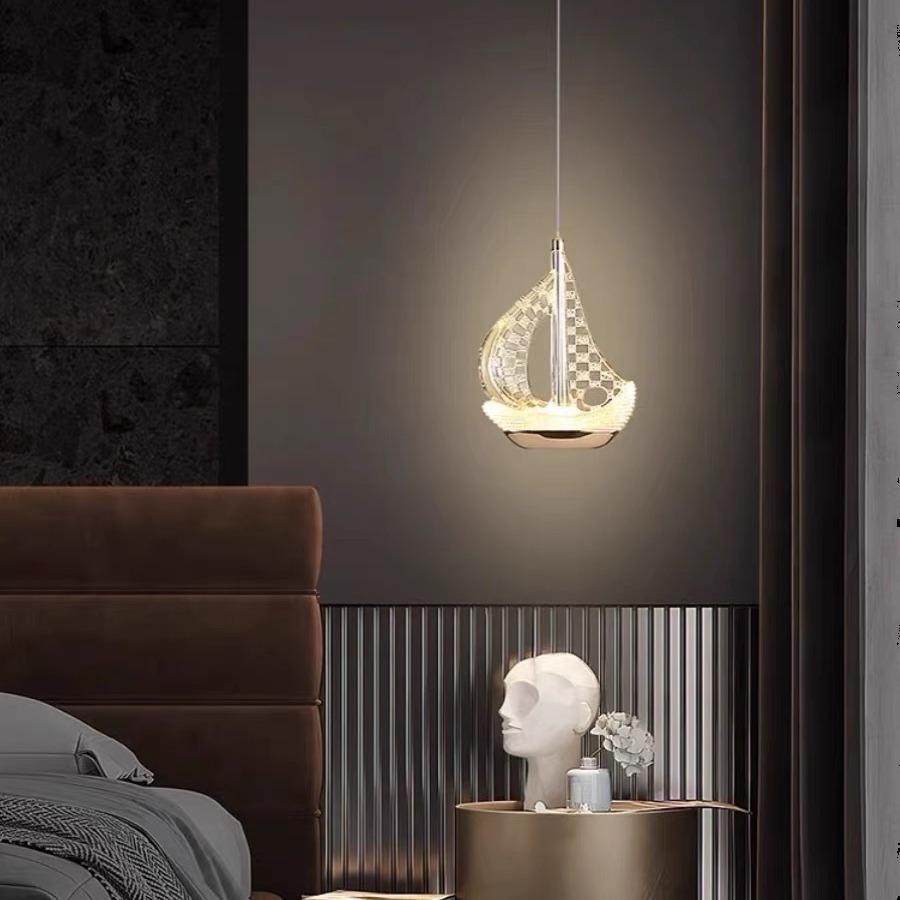 Lámpara de escalera simple y creativa nueva casa de estilo chino complejo villa hueca sala de estar giratoria vacía una vela a la luz de la vela