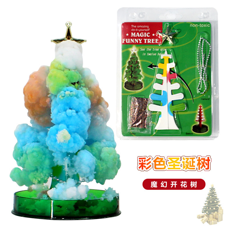 Magic Magic Christmas Tree Children science experiment diy puzzle three-dimensional crystallization Christmas growth Christmas tree blossom