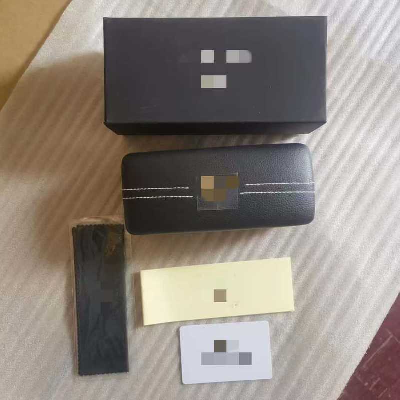 蓝色手工款品牌万家套装眼镜盒天地盖纸盒镜布袋可做客户logo现货|undefined