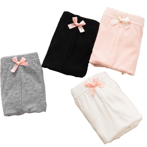 New summer girls modal safety pants anti-exposure children's pants bow three-quarter pants leggings girls underwear