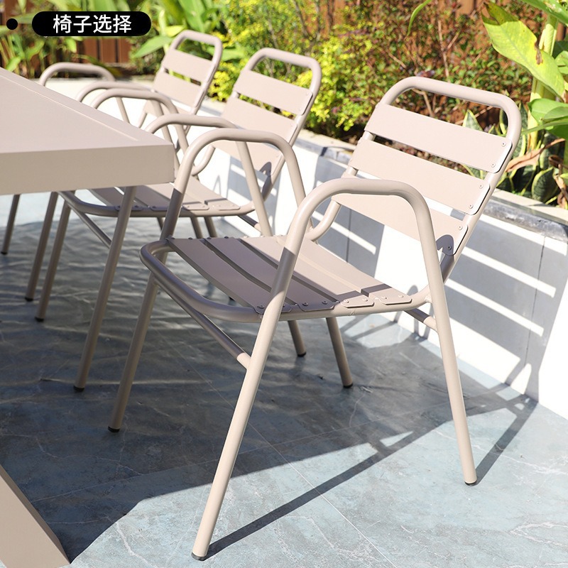 Outdoor BBQ Table Courtyard Garden Balcony Smokeless Electric Grill Outdoor Home Leisure Nordic Cast Aluminum Round Table Furniture