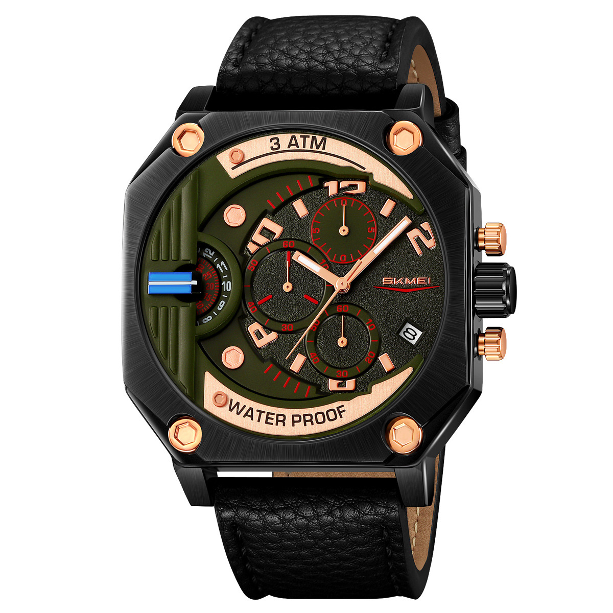 Reloj de cuarzo multifuncional nocturno impermeable para hombres, reloj de cuarzo transfronterizo para la fábrica de origen