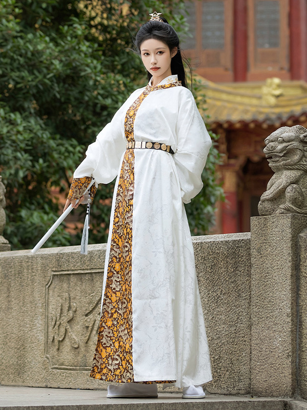 Flagship Store Hanfu Men's Tang Round Neck Robe Men's Ancient Costume Immortal Qi Ming Men's Taoist Robe Hanfu Women's Summer