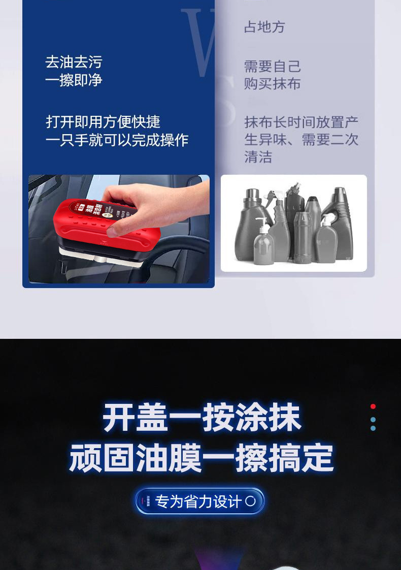 跨境亚马逊热销专供 car glass cleaner 汽车油膜擦多功能 清洁刷详情4