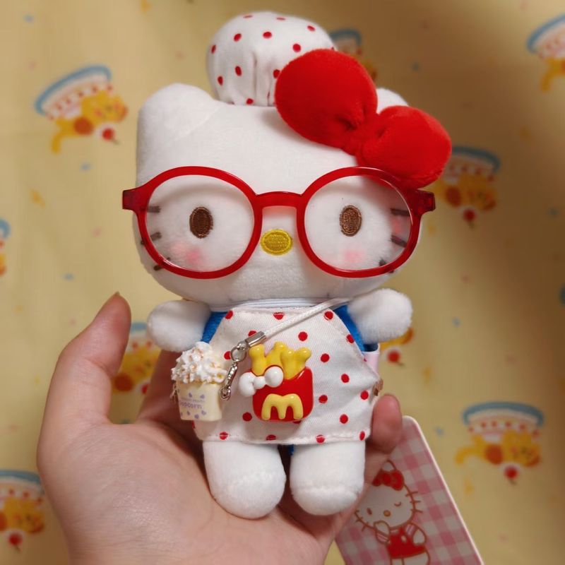 新款海盐夏天hellokitty包包挂件钥匙扣毛绒凯蒂猫小公仔玩偶礼物|undefined