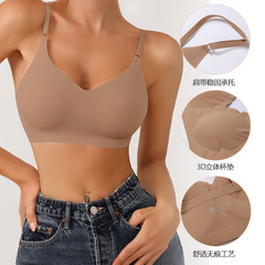 女性用シームレスリキッドファンデーションブラジャー、ノンランニングカップ、プッシュアップ、たるみ防止、目に見えない、快適、ノンワイヤーブラジャー、女性用薄型スタイル