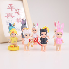 恶魔天使独角兽蛋糕装饰摆件天使人偶娃娃兔宝宝小鸡生日蛋糕摆件