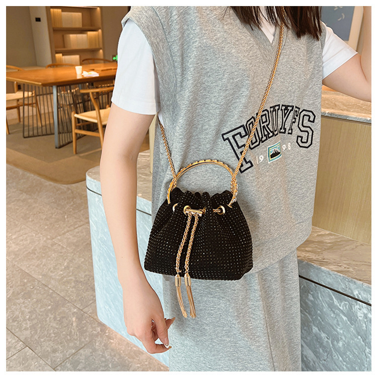 270g Weight Polyester Lining Material Sewing Thread Fashion Element String Closure Type Single Shoulder Strap Strap Type Evening Bag Bags Type Party, Shopping Occasion Pu Leather Material Solid Color Pattern All Seasons Season Women's Gender Streetwear Style Bucket Shape Medium Size Women's Medium Pu Leather Solid Color Streetwear Sewing Thread Bucket String Evening Bag 15