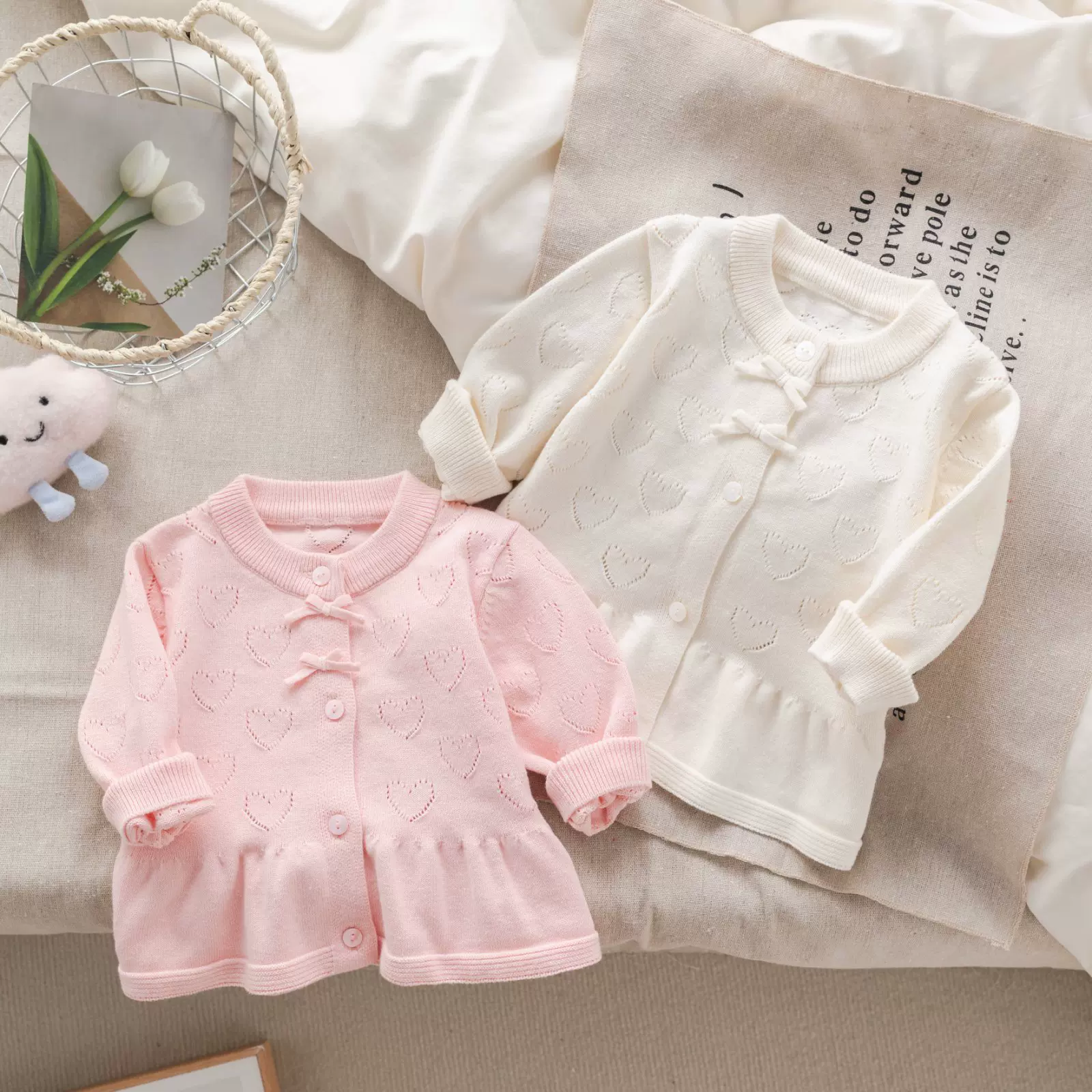 儿童毛衣纯棉开衫小裙摆高温水洗面料时尚百搭女童毛衣厂家批发